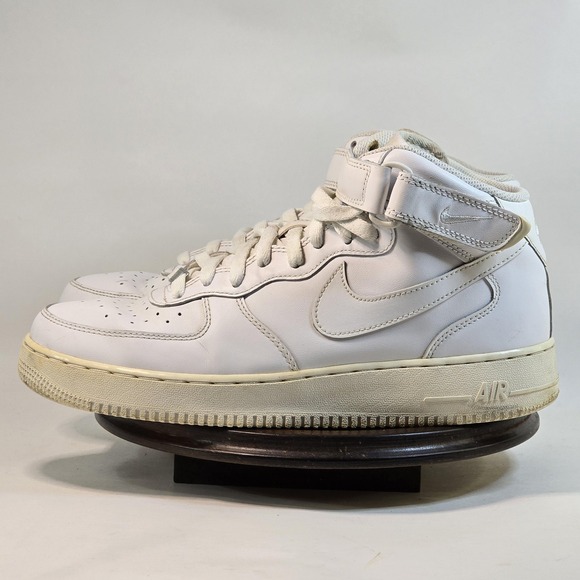 Nike Air Force 1 Mid Shoes Mens Size 10.5 White Leather CW2289-111 Classic Retro - Picture 5 of 10